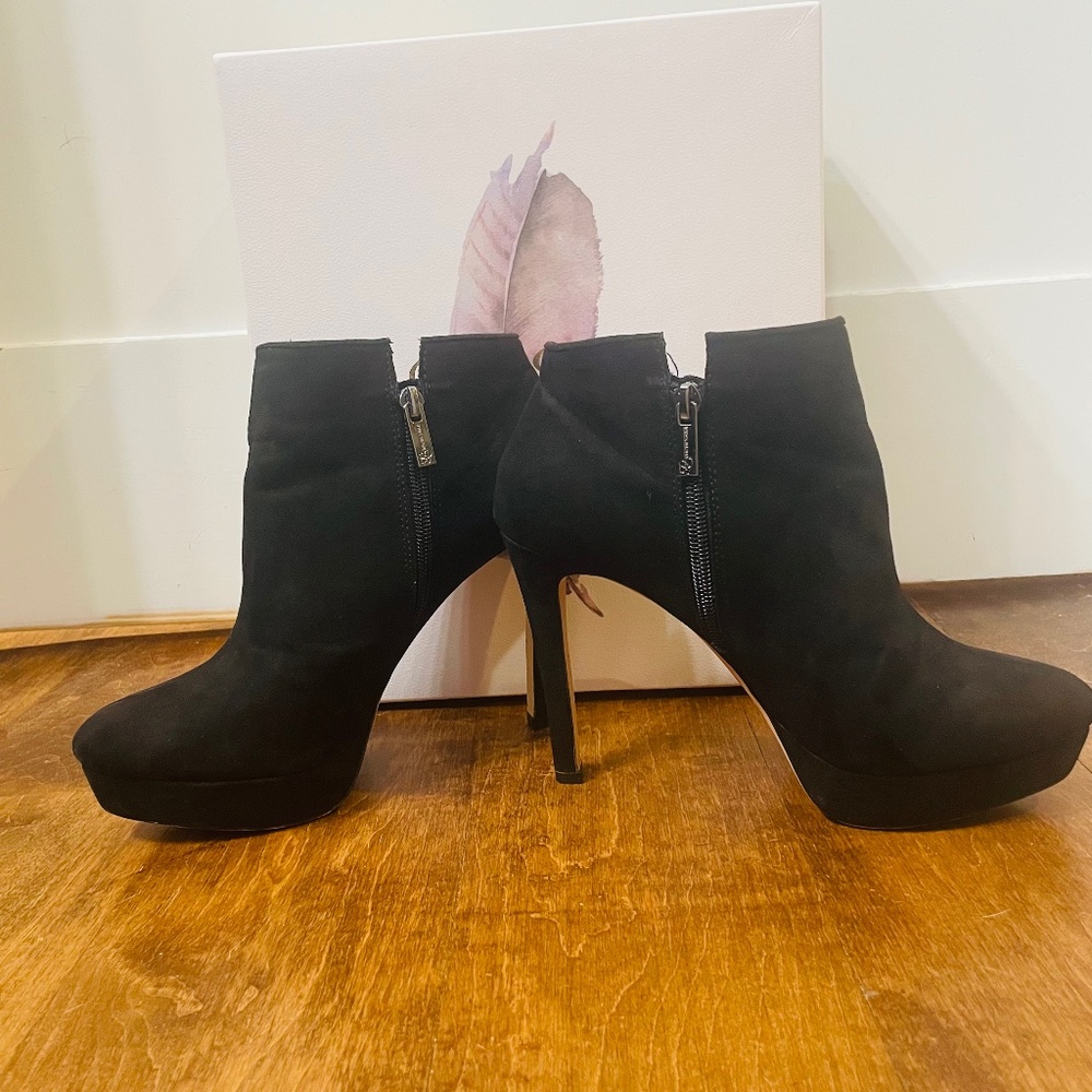 Black, suede bootie